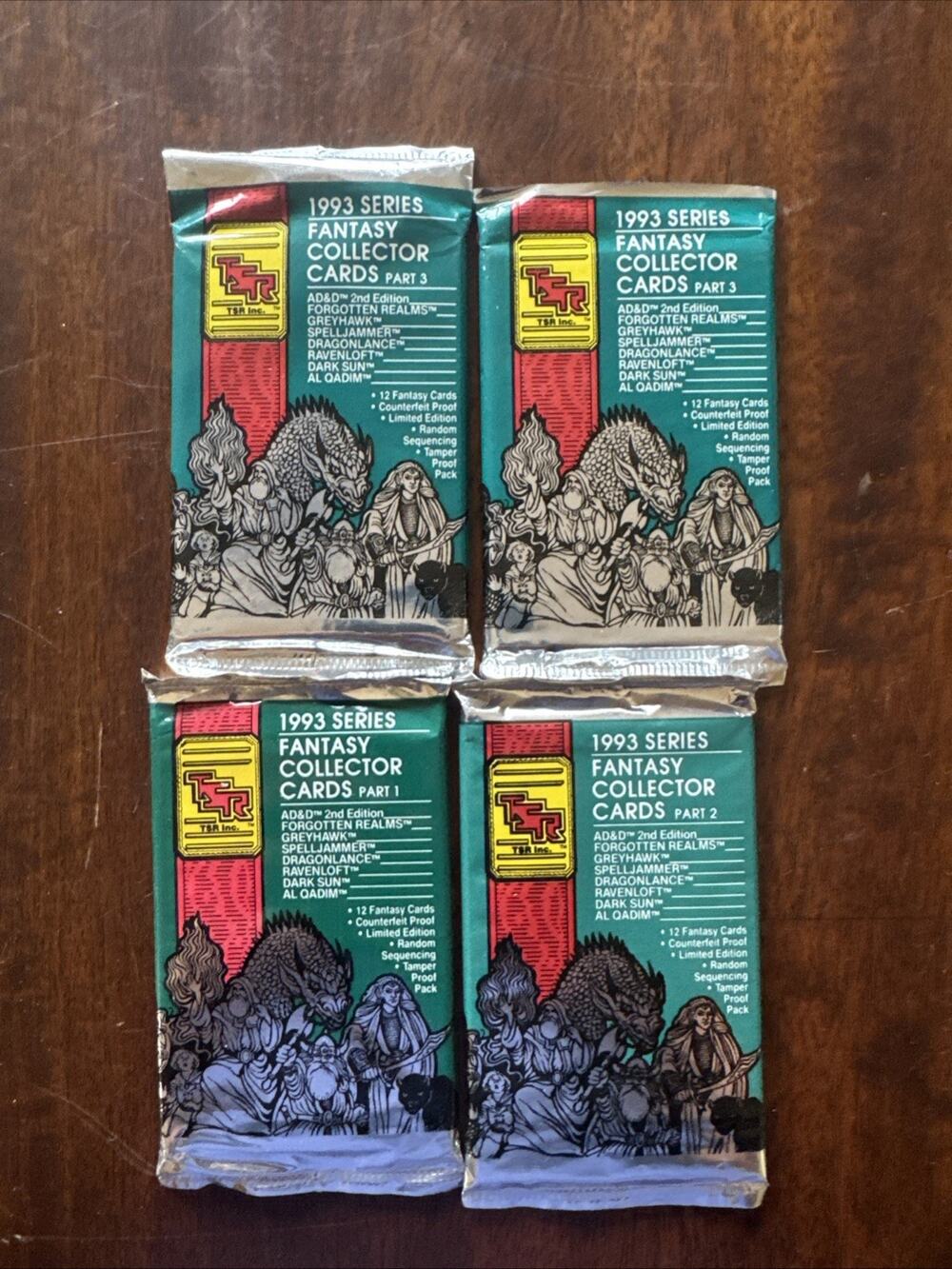 4 Pack Cards TSR 1993 Series Fantasy Collector Advanced Dungeons & Dragons 2nd